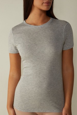 Grey Intimissimi Short-Sleeve T-shirt in Ultrafresh Supima® Cotton | GCAEC37319