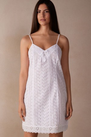 White Intimissimi Hello Sunshine Sangallo Lace Chemise | DCAKV39182