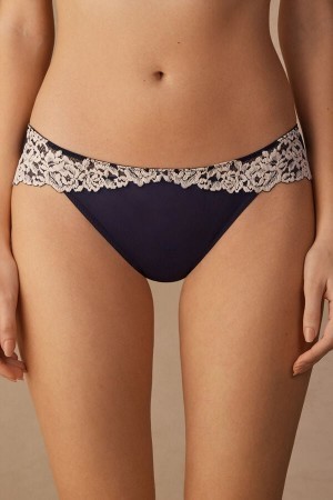 Blue Intimissimi Pretty Flowers Panties | BCASO62442