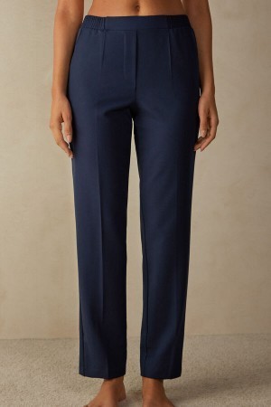 Blue Intimissimi Straight Cut Pants with Pockets | LCATR24348