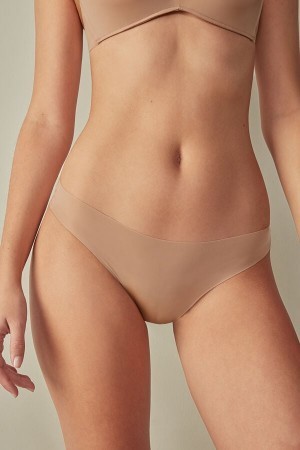 Natural Intimissimi Brazilian Panties in Seamless Ultra Light Microfiber | GCAUC30390