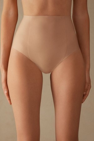 Natural Intimissimi Raw-Cut Microfiber French Knickers | CAIIZ52574