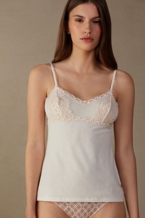 Pale Pink Intimissimi Floral Groove Modal Top | ZCAMJ71725