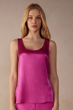 Pink Intimissimi Silk and Modal Tank Top | CAIIZ40534