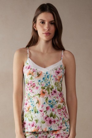 White Intimissimi Botanical Lyrics Modal Top | YCAGT72083