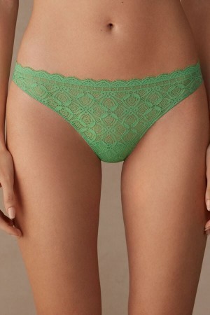 Green Intimissimi Lace and Microfiber Brazilian | CAJBT25397