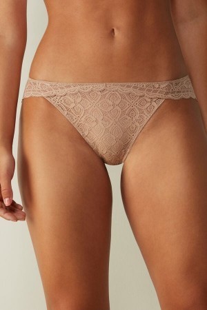 Natural Intimissimi Low Rise Lace Panties | CAXBR22962