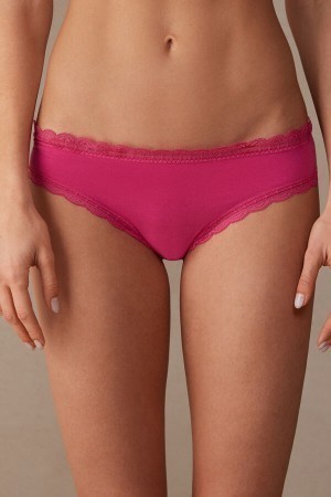 Pink Intimissimi Cotton and Lace Panties | CAXMI15342