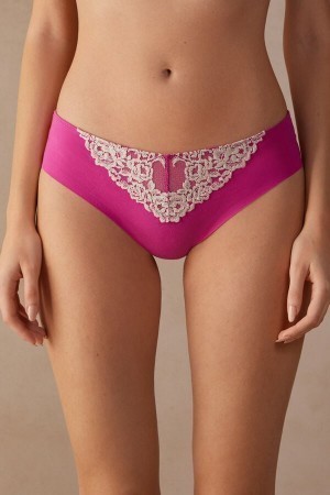 Pink Intimissimi Pretty Flowers Seamless Cotton Panties | TCAPQ46201