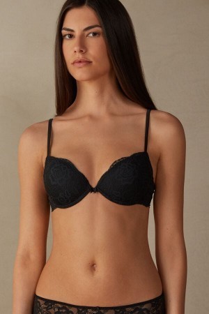 Black Intimissimi Bellissima Lace Push-Up Bra | CAJBT90000