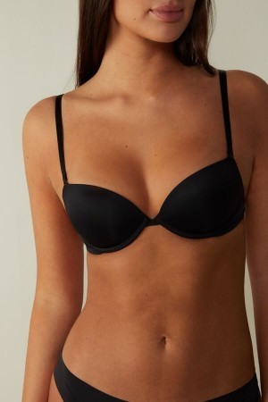 Black Intimissimi Silvia Multifunction Push-up Bra in Microfiber | GCAUC29801