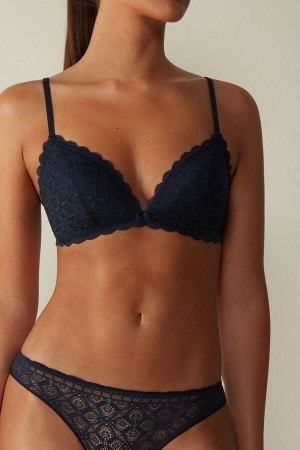 Blue Intimissimi Tiziana Triangle Bra in Lace | CAEGJ67254