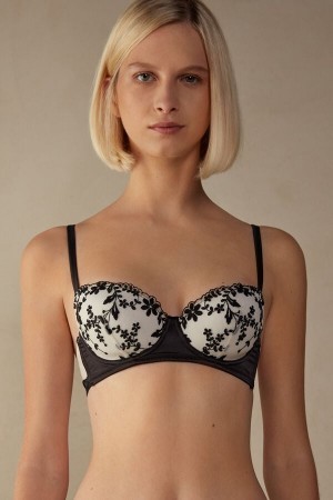 Black Intimissimi Delicate Love Sofia Balconette Bra | DCAKV91799