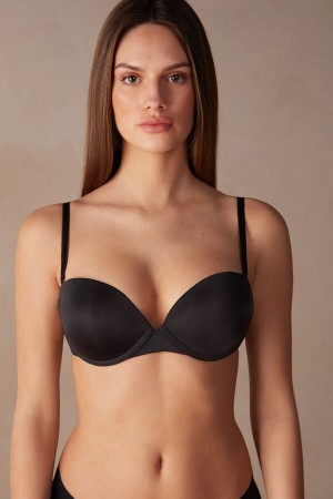 Black Intimissimi Multi-functional Anna Balconette Bra in Ultralight Microfiber | DCAVO98762