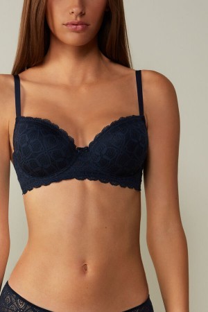 Blue Intimissimi Sofia Balconette Bra in Lace | CAXMI42284