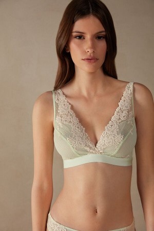 Green Intimissimi Pretty Flowers Lara Triangle Bra | ECAHC76836