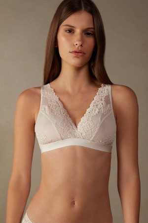 Natural Intimissimi Pretty Flowers Lara Triangle Bra | YCAVQ56821