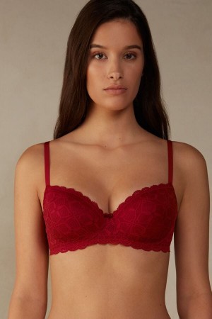 Red Intimissimi Sofia Balconette Bra in Lace | CAJVR57407