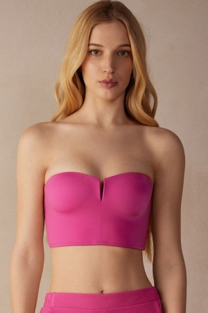 Pink Intimissimi Bustier Bra Top in Ultralight Microfiber | ZCANQ86278