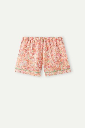 Multicolor Intimissimi Summer Journey Linen Shorts | CAZDE35829