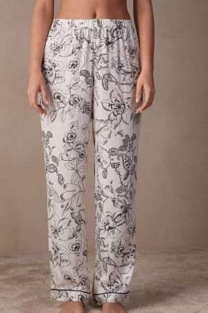 Print Intimissimi Pure Joy Full Length Satin Pants | ACAWC89298