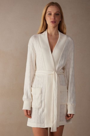 White Intimissimi Lost in Fields Braided Robe | CAEAH15633