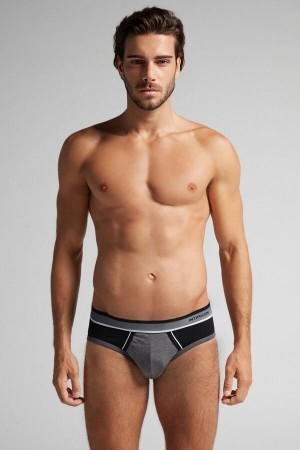 Black Intimissimi Two-Tone Stretch Supima® Cotton Briefs | PCAER31278