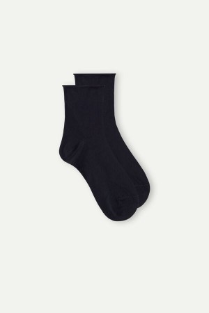 Blue Intimissimi Short Socks in Stretch Supima® Cotton | CACIF53633