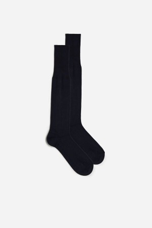 Blue Intimissimi Tall Cashmere-Silk-Cotton Blend Socks | ACAWC61319