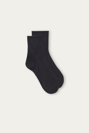 Grey Intimissimi Short Socks in Stretch Supima® Cotton | DCAVO82068