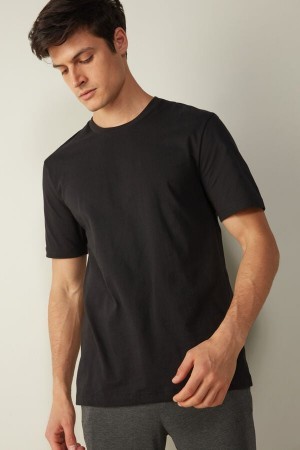 Black Intimissimi T-shirt in Cotton Jersey | CAEAH62279