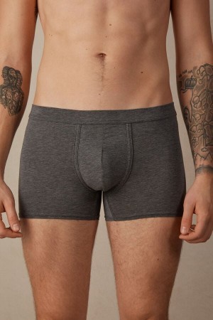 Dark Grey Intimissimi Natural Fresh Supima® Cotton Boxers | YCAGT33663