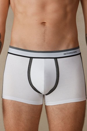 Grey Intimissimi Two-tone Boxers in Stretch Supima® Cotton | PCAER55502