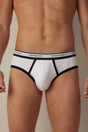 Multicolor Intimissimi Stretch Supima® Cotton Brief with Logo Detail | XCAGW54041