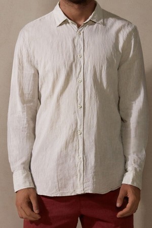 Natural Intimissimi Linen and Cotton Shirt | YCAGT41107