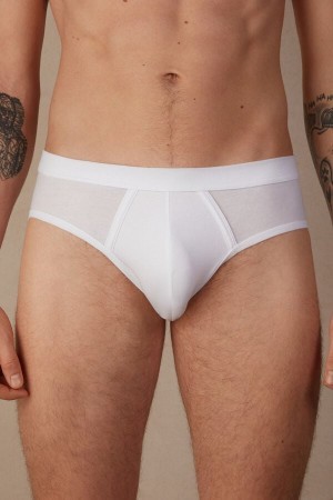 White Intimissimi Natural Fresh Supima® Cotton Briefs | CAEAH75081