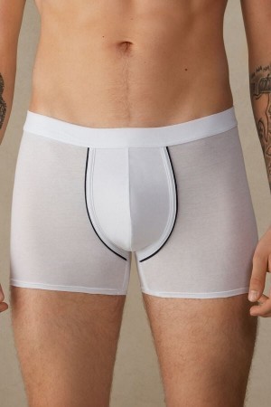 White Intimissimi Natural Fresh Supima® Cotton Boxers | BCASO29878