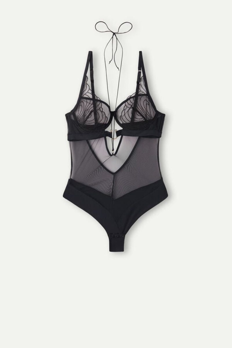 Black Intimissimi Steal the Show Bodysuit | ZCANQ33137