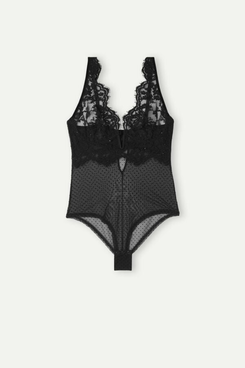 Black Intimissimi Time to Shine Bodysuit | LCATR50534