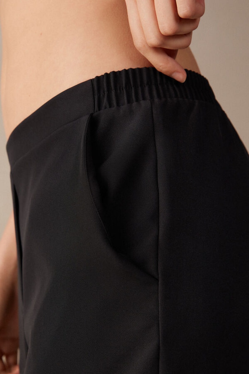 Black Intimissimi Trousers with Pockets | CAJVR89646