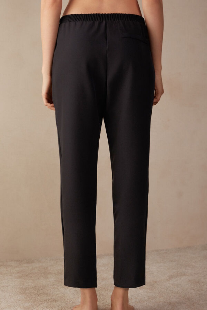 Black Intimissimi Trousers with Pockets | CAJVR89646