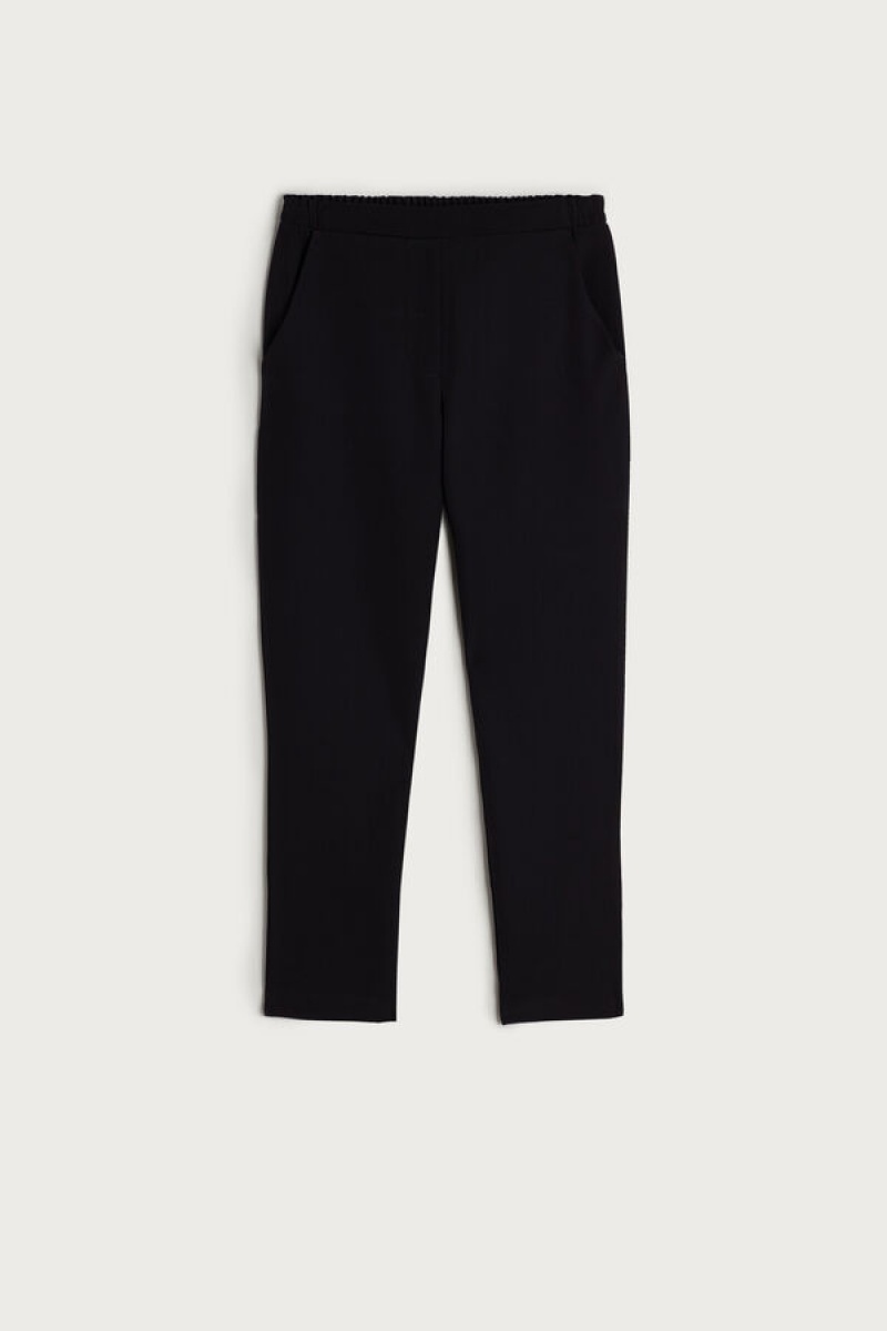 Black Intimissimi Trousers with Pockets | CAJVR89646