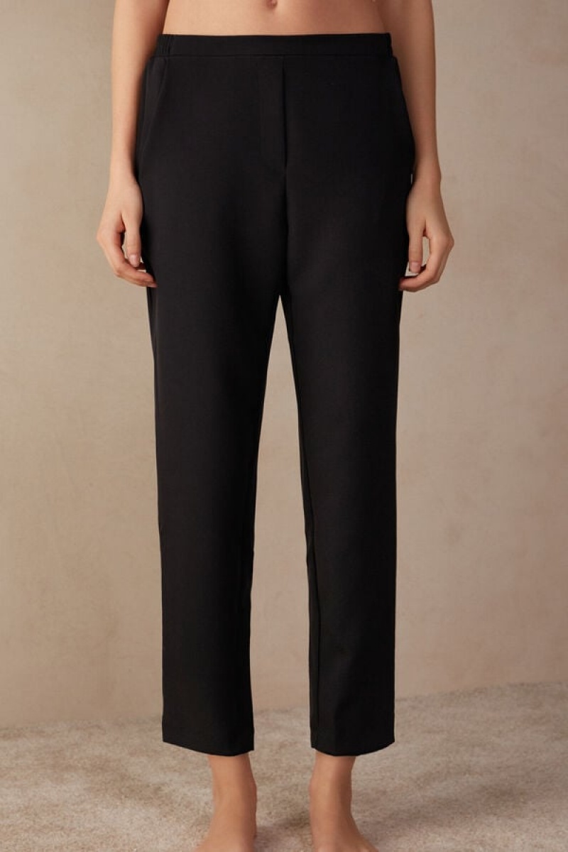 Black Intimissimi Trousers with Pockets | CAJVR89646