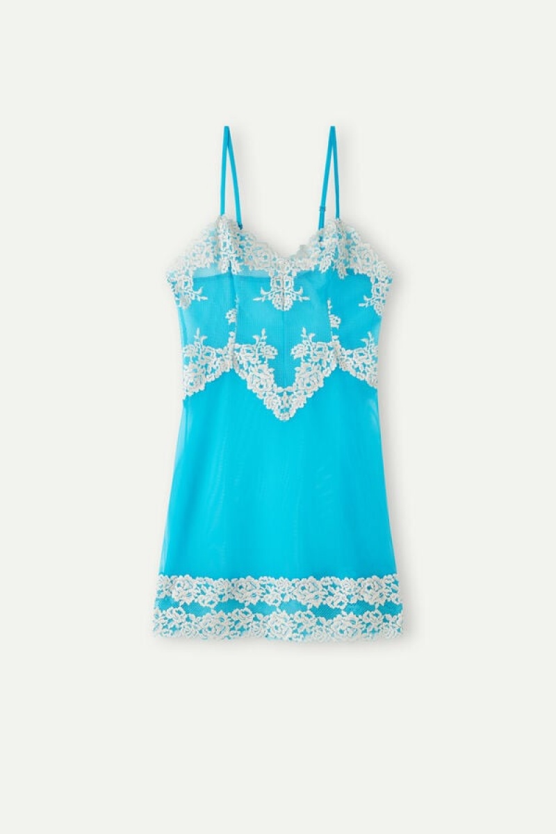 Blue Intimissimi Pretty Flowers Babydoll | FCAHY62220