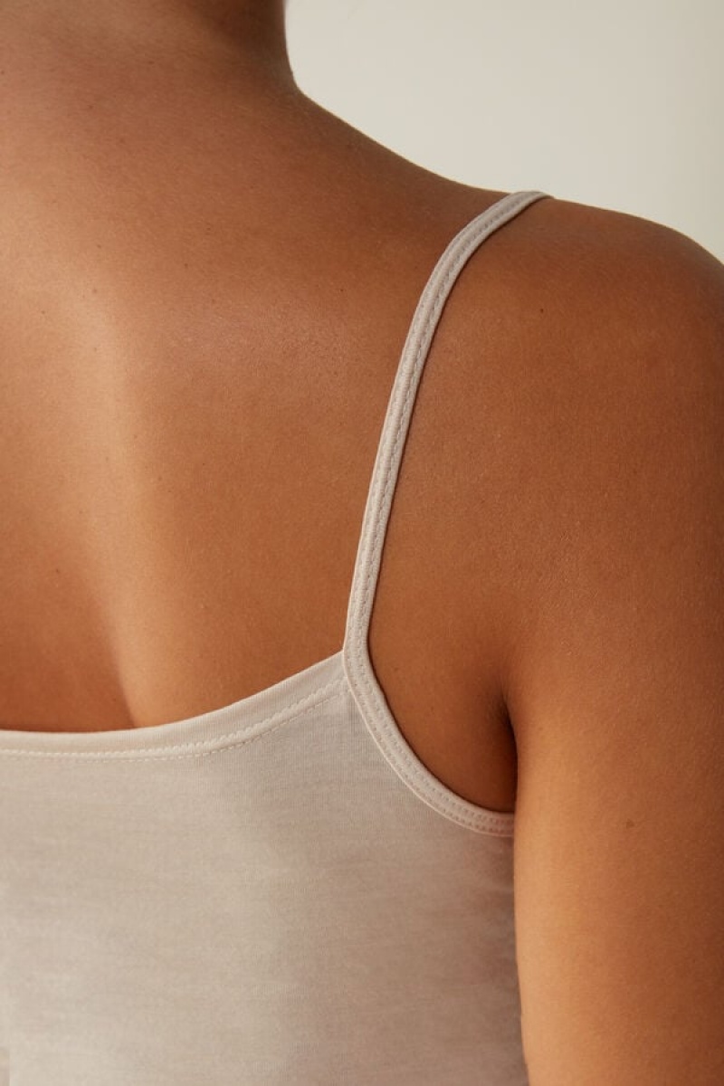 Natural Intimissimi Ultrafresh Supima® Cotton Vest Top | CAJVR82372