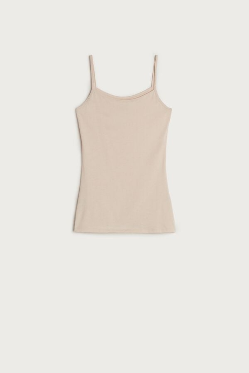 Natural Intimissimi Ultrafresh Supima® Cotton Vest Top | CAJVR82372