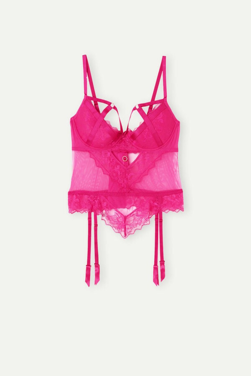 Pink Intimissimi Fearless Femininity Guipure Demi-Cup Bra | ZCANQ54372