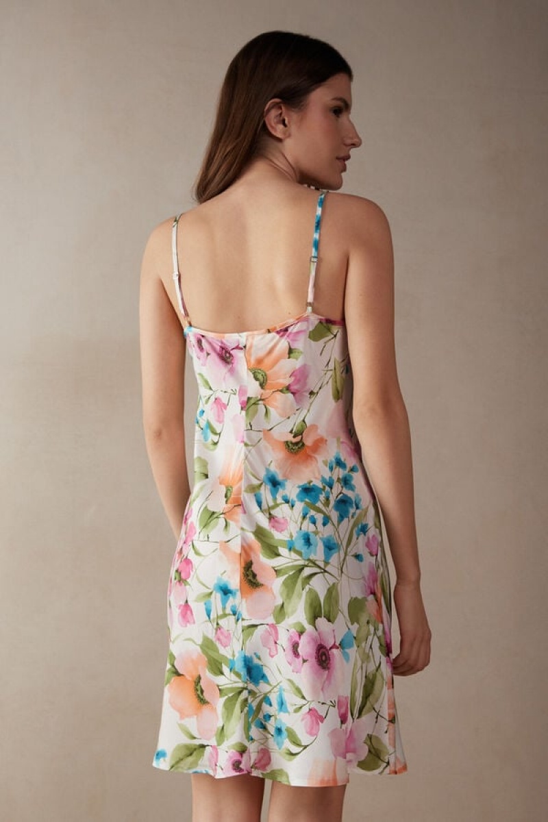 Print Intimissimi Botanical Lyrics Satin Slip | UCAND96886