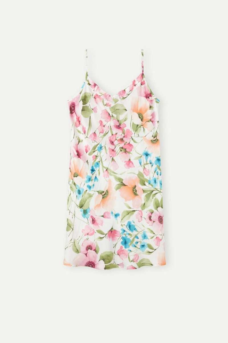 Print Intimissimi Botanical Lyrics Satin Slip | UCAND96886