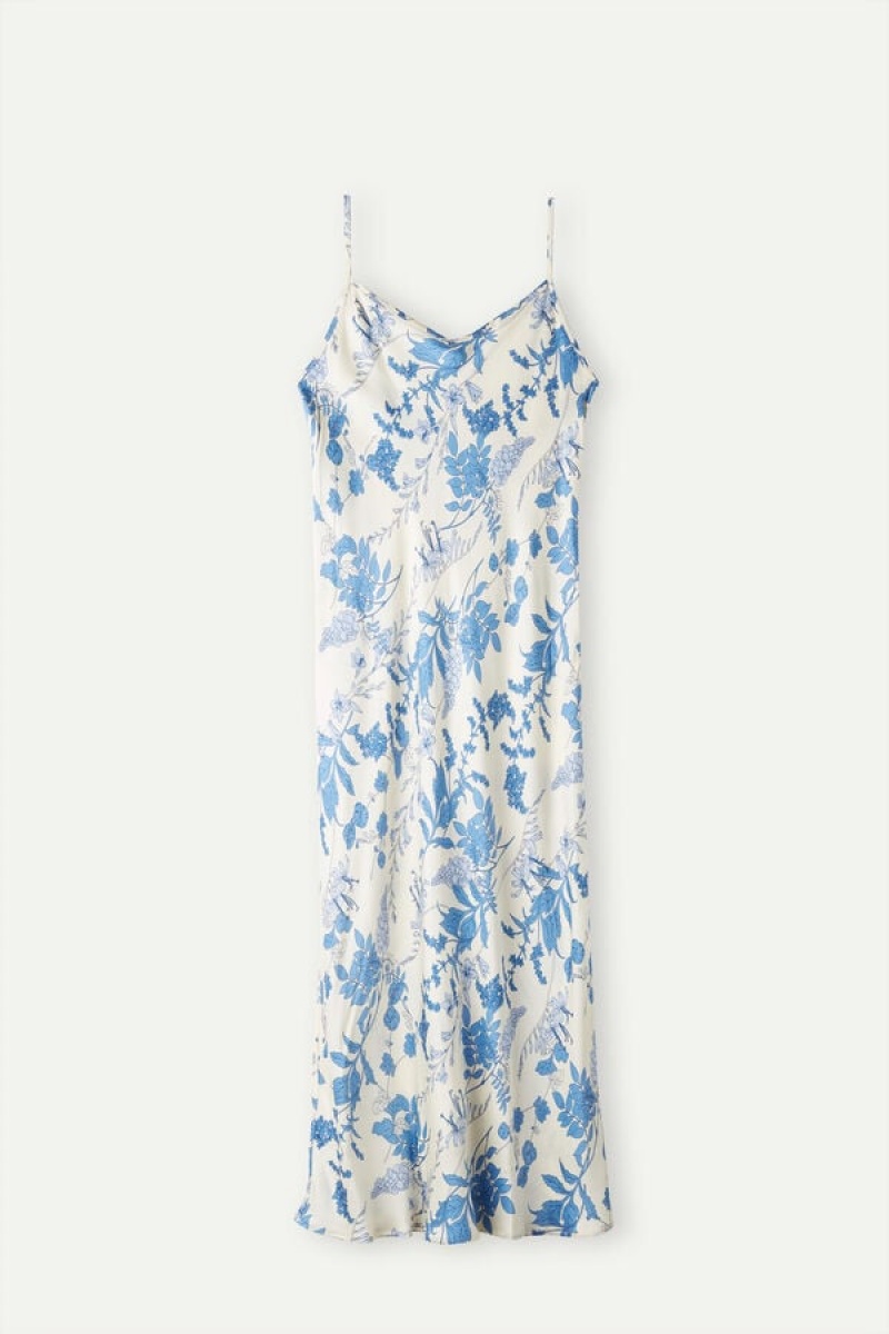 Print Intimissimi Feeling Beautiful Long Satin Nightgown | CAQCS91200